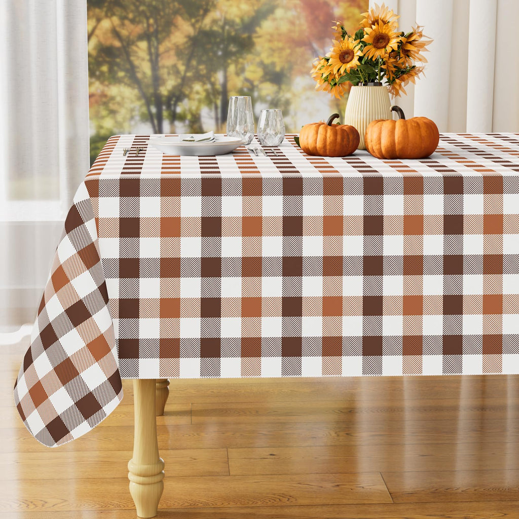 Rectangular Waterproof Vinyl Table Cloth, Flannel Backed Tablecloth