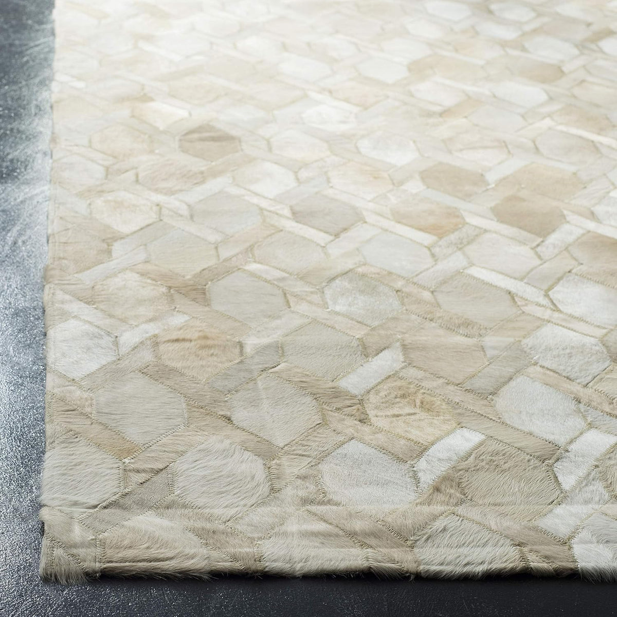 100% Genuine Leather Handmade Cowhide Rug Patchwork House Decor Western Southern Unique Boho Ivory Natural Cow Hide