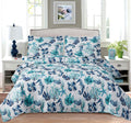 3 Pcs Summer Coastal Quilts Conch Seashell Coverlet Set Lightweight Beach Bedspreads Reversible Ocean