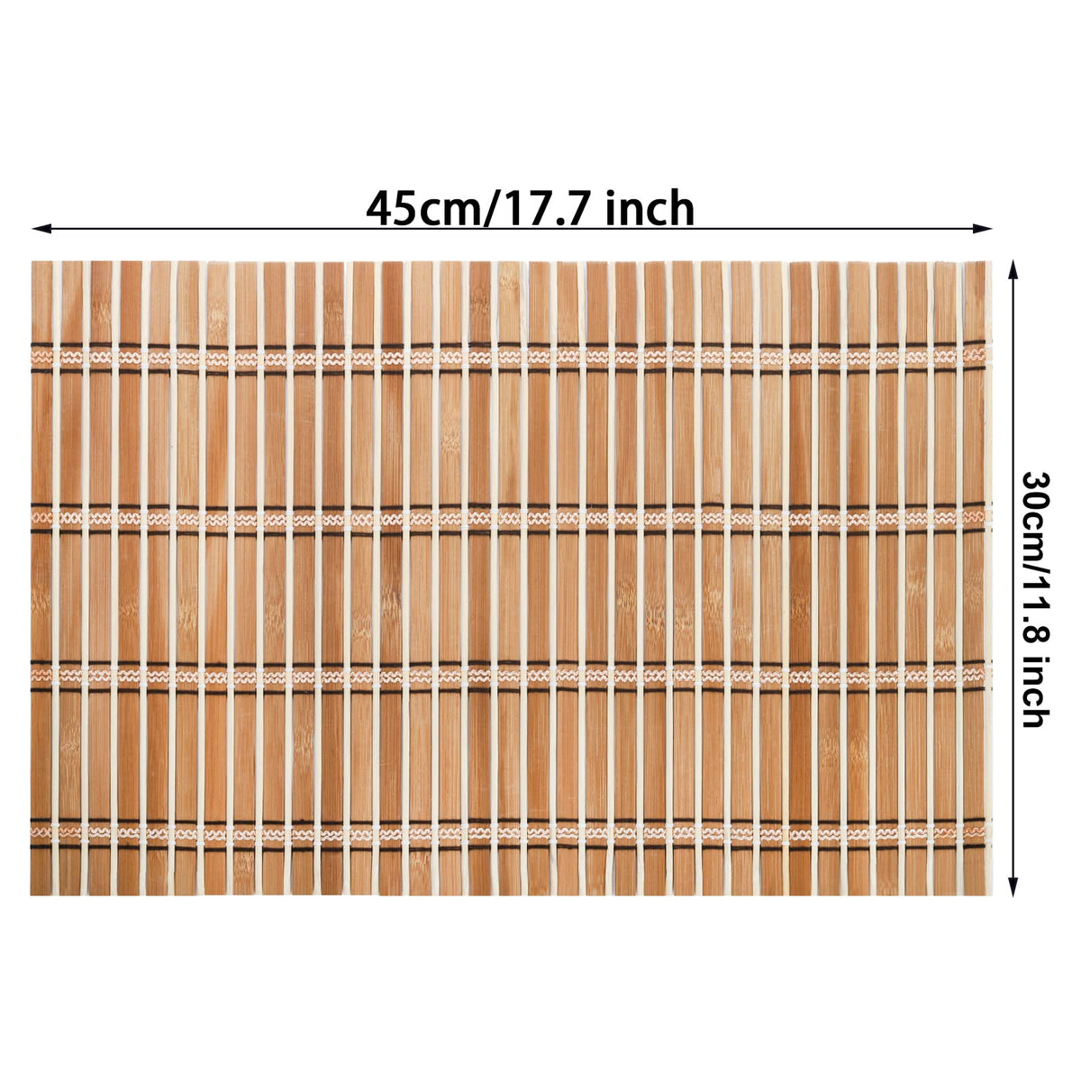 8 Pack Natural Bamboo Placemats, Rustic Anti-Slip and Heat-Resistant Table Mat , Dinning Room, Table Protection