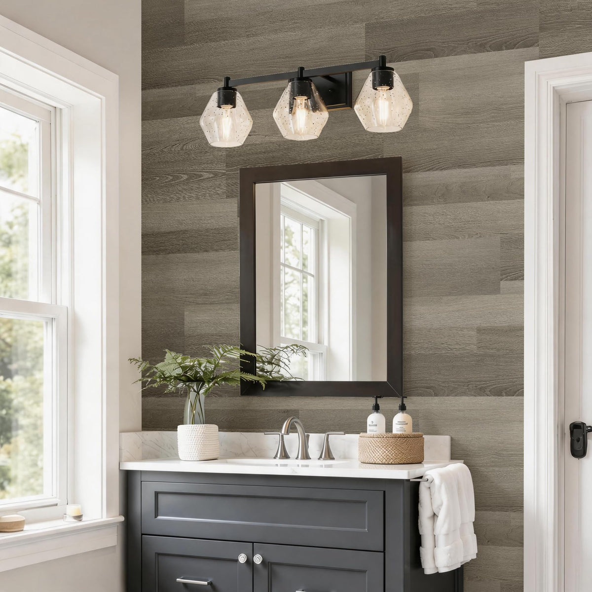 Peel and Stick Wall Panels, Easy Self Adhesive Vinyl Tiles Wall Planks, Farmhouse Wood Grain Shiplap Bedroom Interior