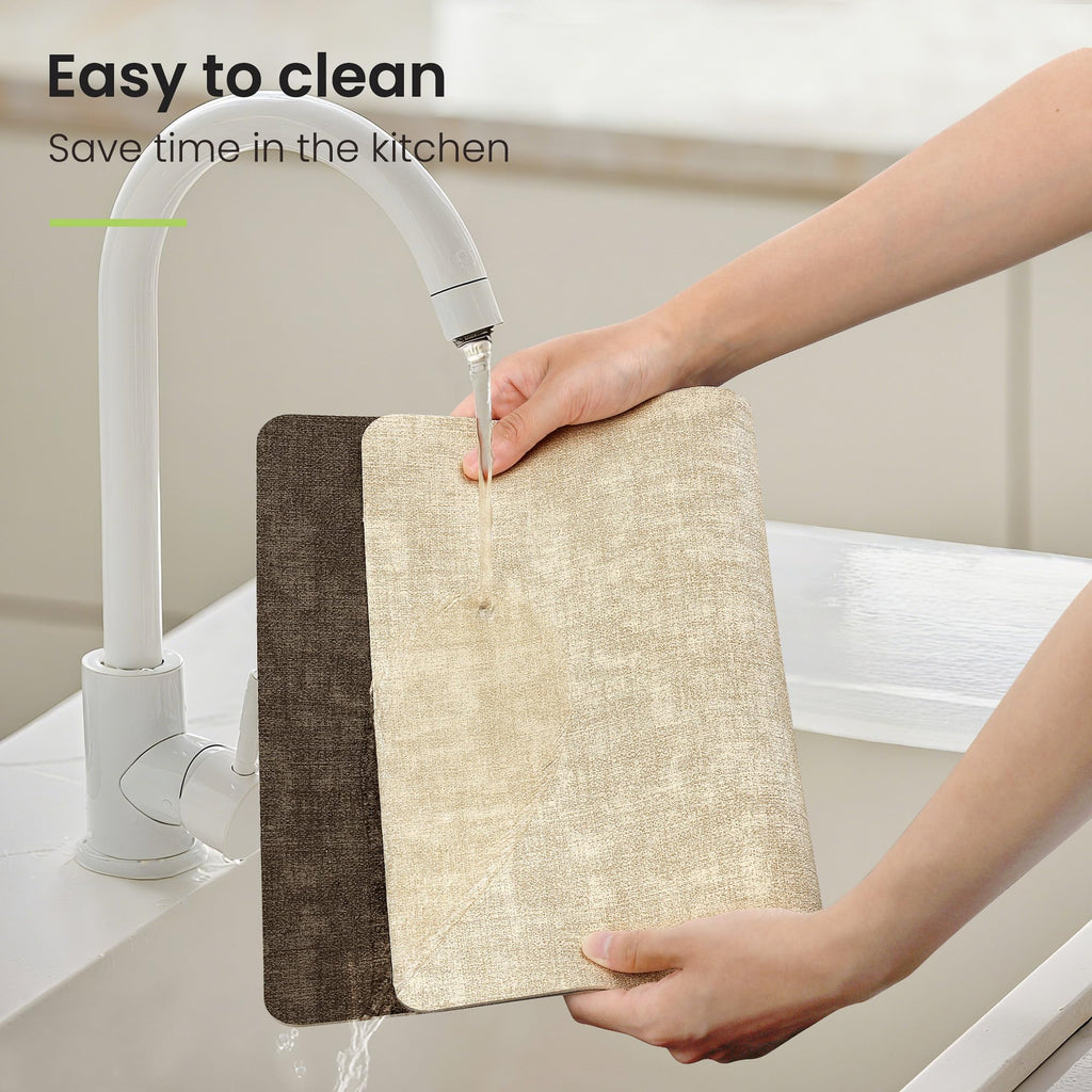 Placemats Set of 4 Wipeable Reversible Faux Leather with Coasters