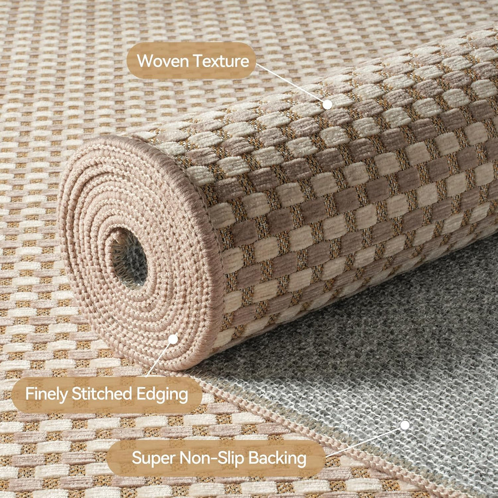 Hallway Runner Rug Extra Long Kitchen Runner Washable Brown