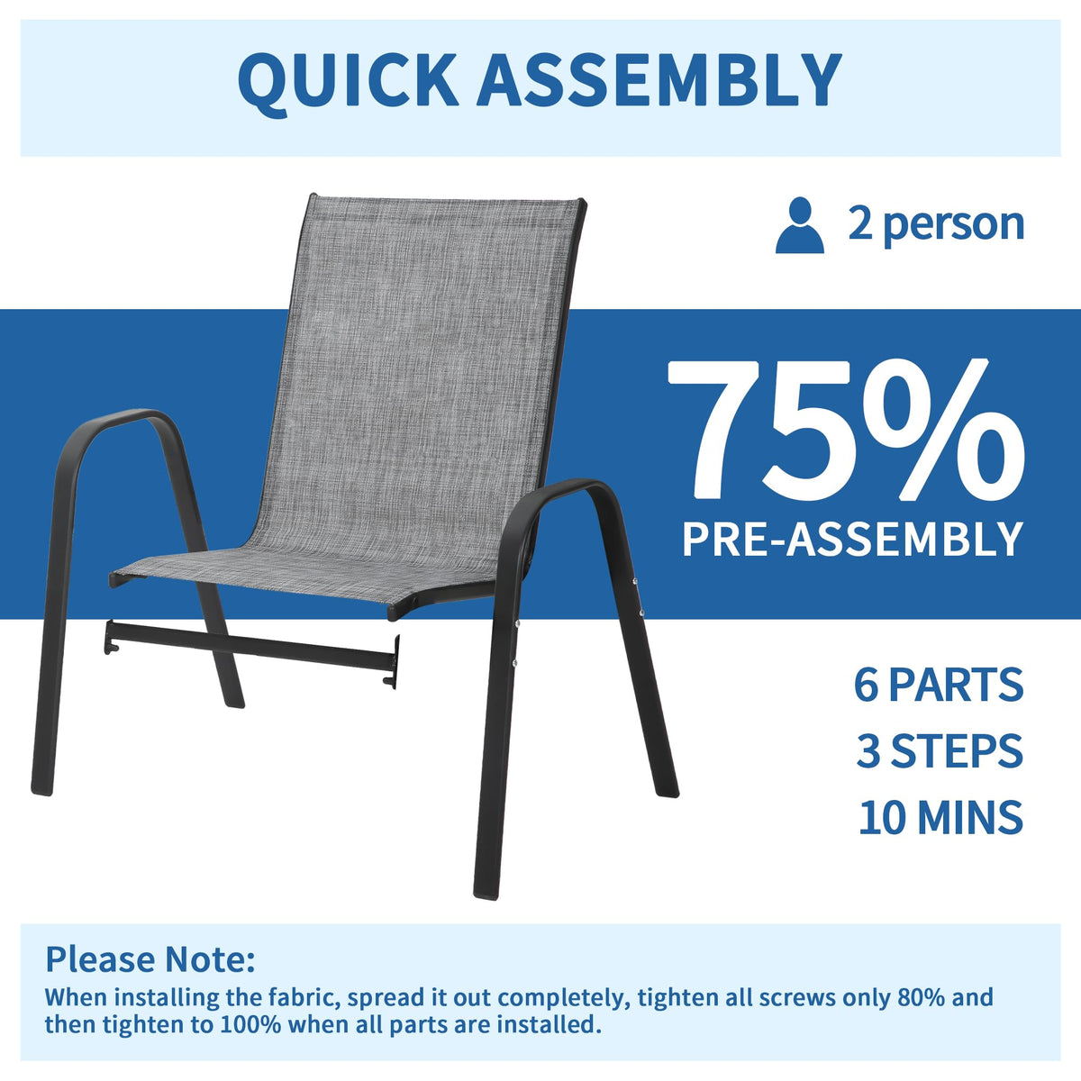 Patio Dining Chairs Set of 8, Outdoor Stackable Furniture Set