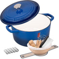 Enameled Cast Iron Dutch Oven Pot with Lid, for Bread Baking, Round Bread Oven- include Sourdough Bread Baking