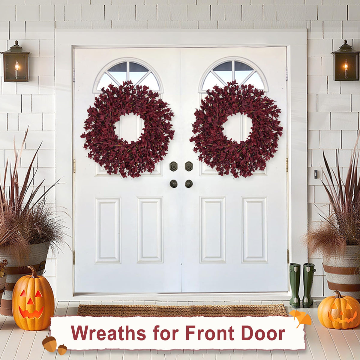 26 Inch Fall Wreaths for Front Door Large Full Autumn Wreath Outdoor Decor
