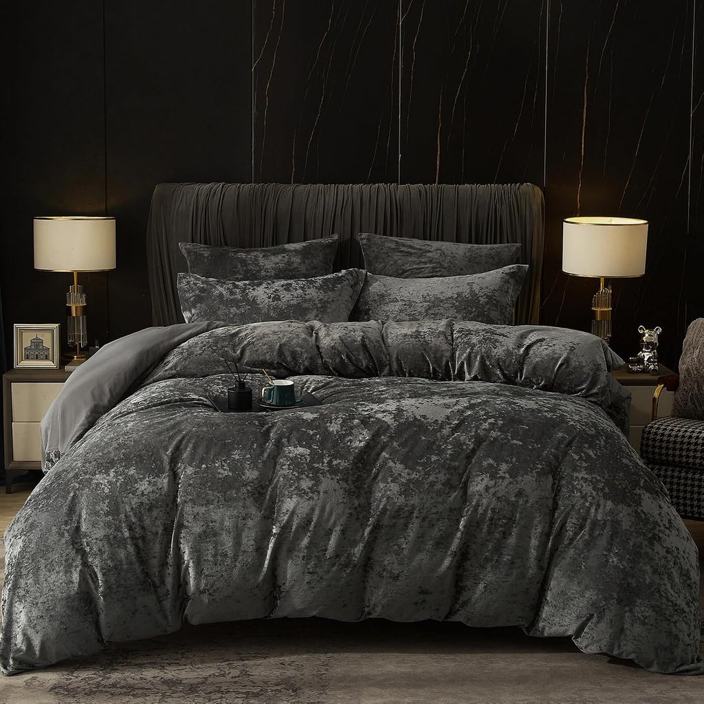 Duvet Cover Set, 3pcs Ultra Soft Breathable Comforter Cover Set, Luxury Cozy Flannel Duvet Cover