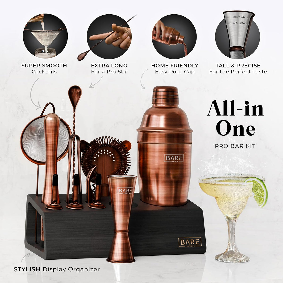 Mixology Bartender Kit Bar Set | 14-Piece Cocktail Shaker Set | Martini Barware Mixing Tools Bartending | Incl. 35 - Set of 14