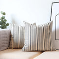 Black Outdoor Striped Pack of 2 Couch Throw Pillow Covers 20x20