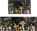 Mushroom Kitchen Rugs and Mats Green Mushroom Kitchen Decor Anti Fatigue Kitchen Floor Mat Set of 2 Non-Skid Washable
