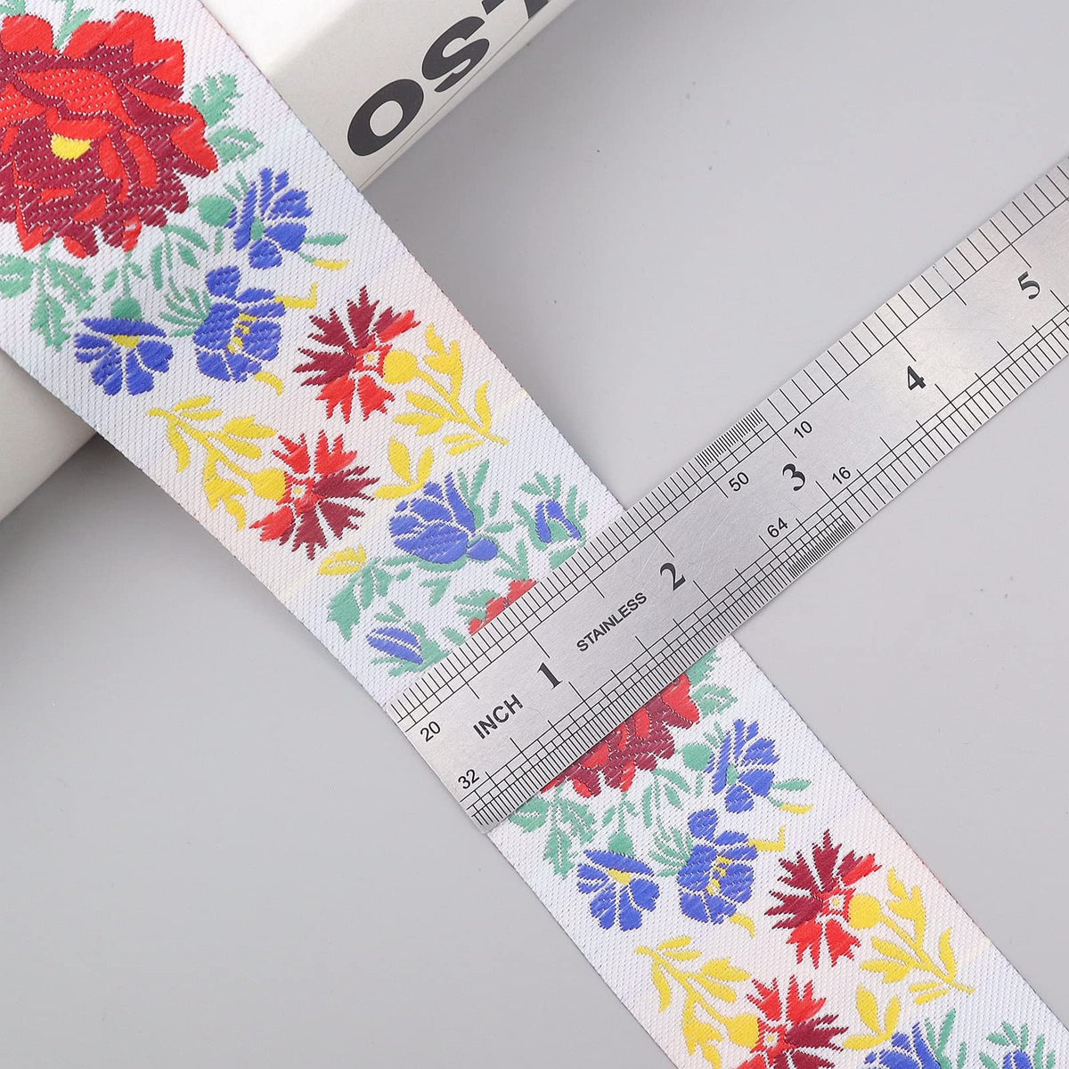 Vintage Jacquard Ribbon Trim, Woven Floral Boho Fabric Ribbon for Sewing, Crafts, Bags, Upholstery & Home - 10 Yards