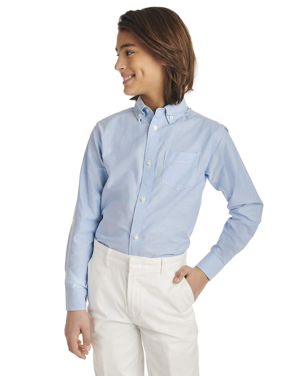 Toddler Boy's Long Sleeve Solid Button-Down Oxford Shirt Shirt, ox Blue, /3