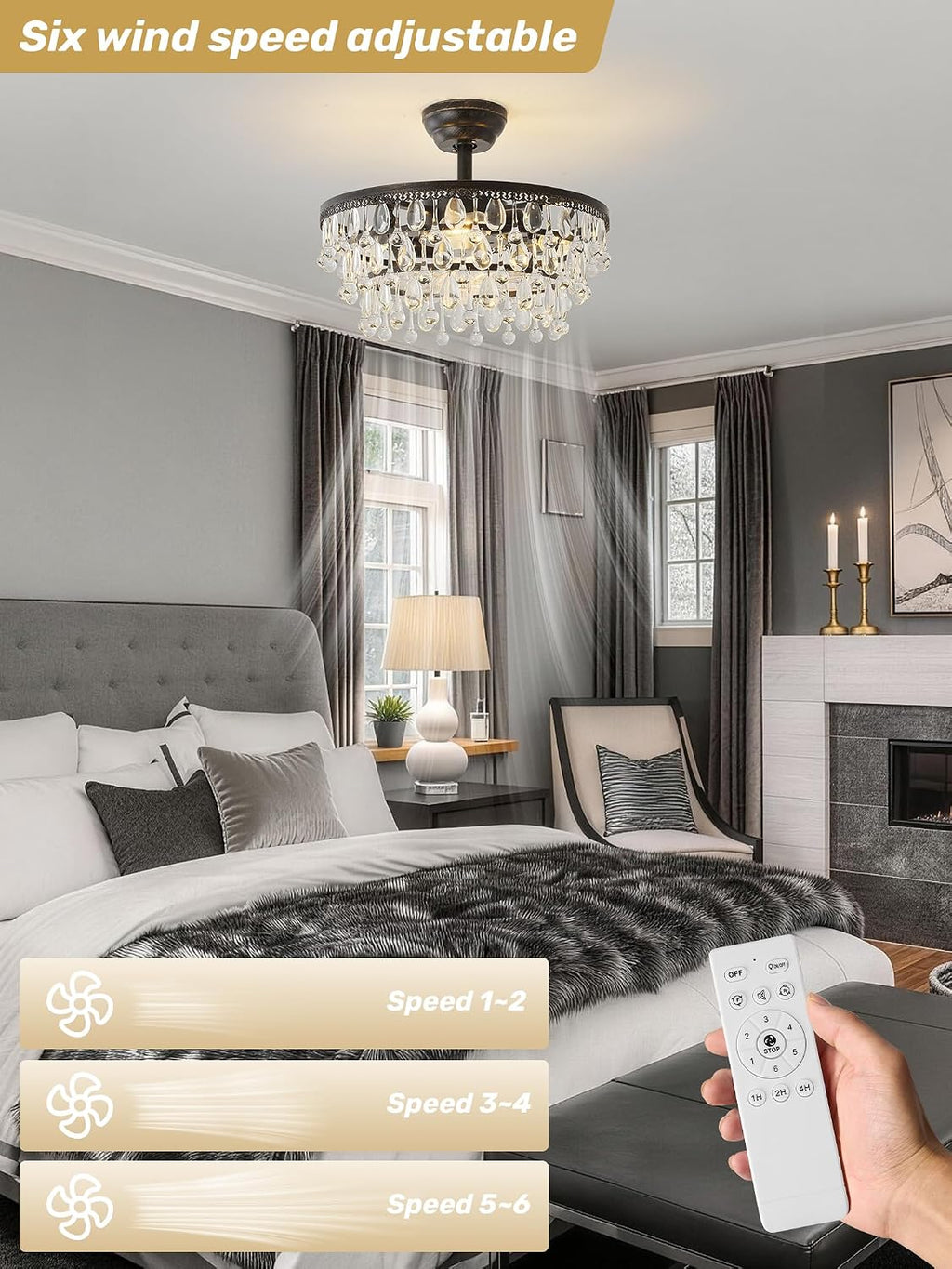 Crystal Fandelier Ceiling Fan with Light