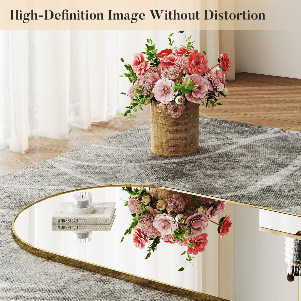 64"x21" Arched Full Length Floor Mirror, Full Body Mirror, Gold
