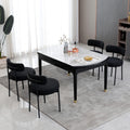 Boucle Set of 4, Upholstered Dining Room Chairs Black