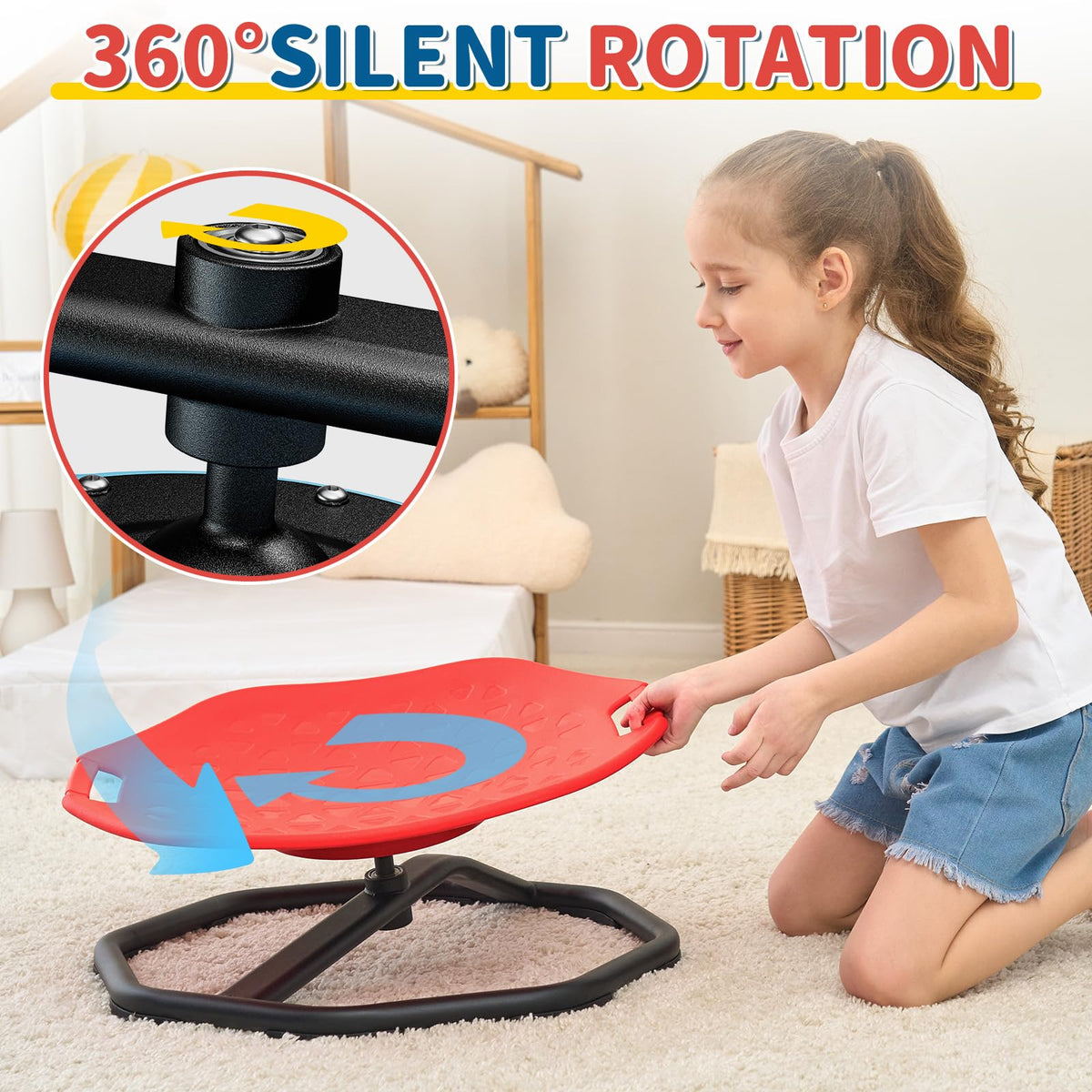 Spinning Chair for Autistic Kids, Upgrade Handle Sensory Toys for Kids with Autism, ADHD Sensory Chair, Autism