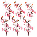 6 Pieces Artificial Pink Plum Blossom Faux Flowers for Decoration