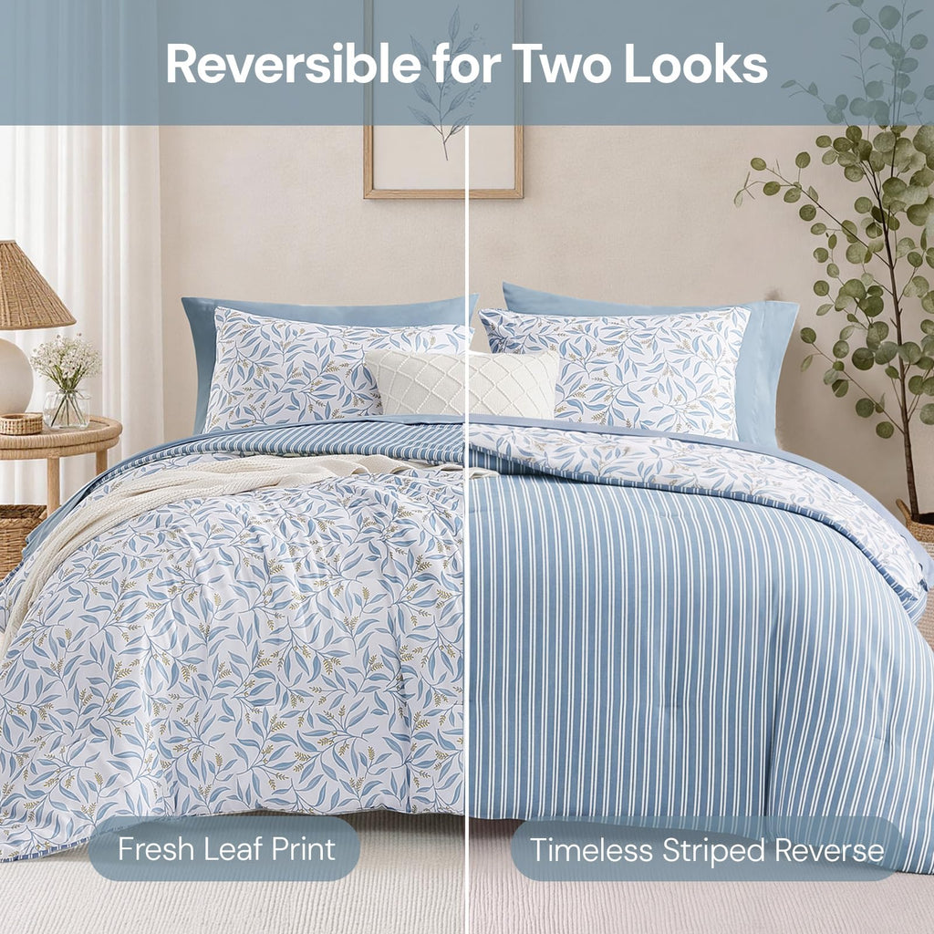 Comforter Set-7 Pieces Floral Bed in a Bag Bedding Sets