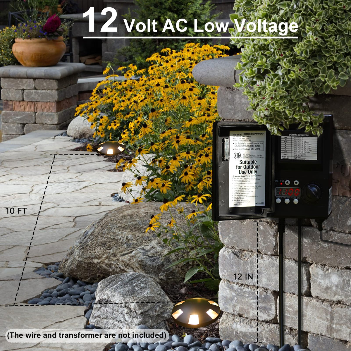 Landscape Lighting 8PK Low Voltage Well Lights 6 Watt LED 120 Lumen 12V AC In-Ground Lights 3000K Warm White