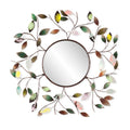 Millara Decorative Metallic Leaf Wall Mirror - Transitional Design, Multi Metal - Fully Assembled - Ideal (WS9811)