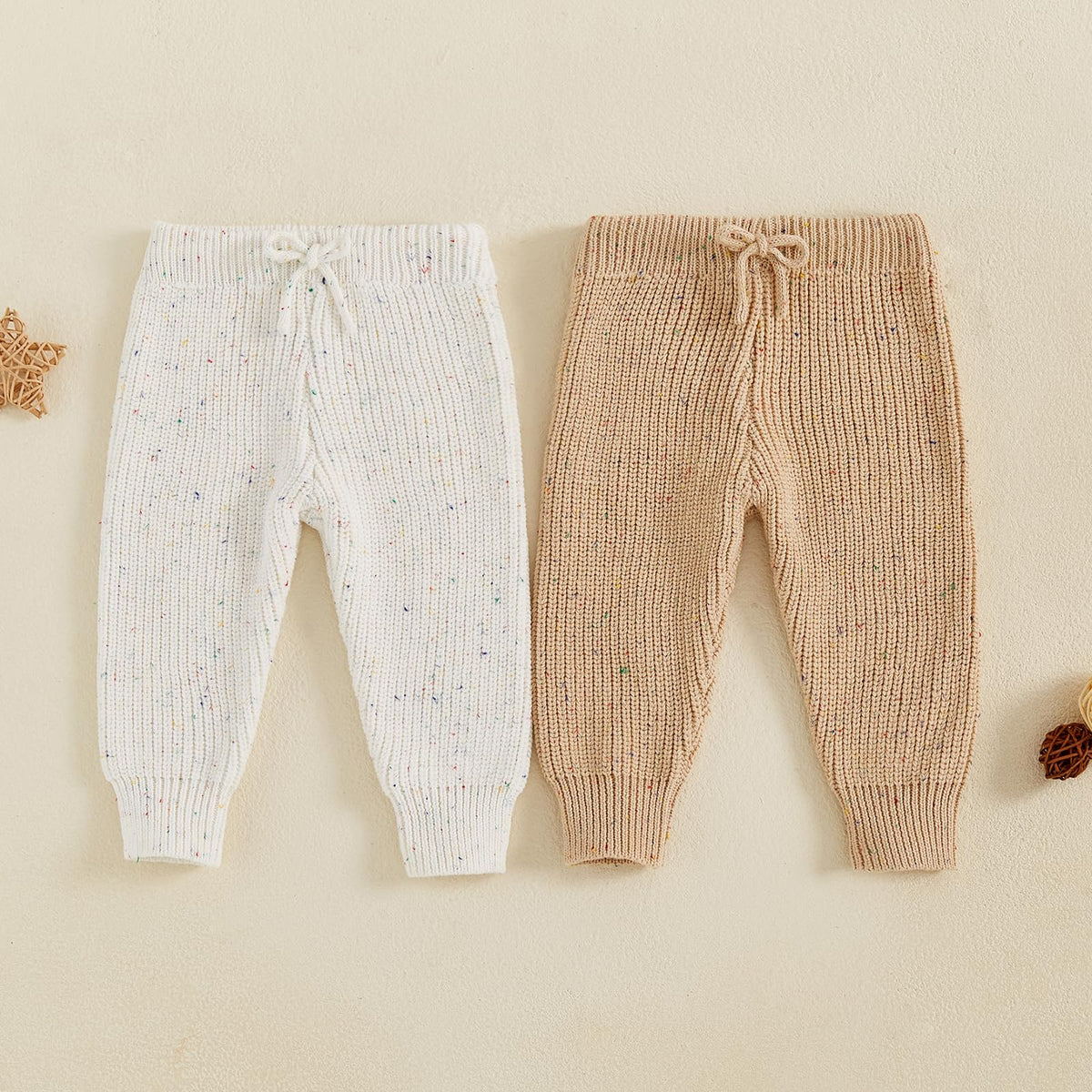 Infant Baby Boy Girl Knit Leggings Cotton Knitted Solid Pants Tights Trousers 2 Pack Toddler Fall Winter Clothes