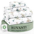100% Organic Cotton Sheets, Percale Sheet Set, Halcyon