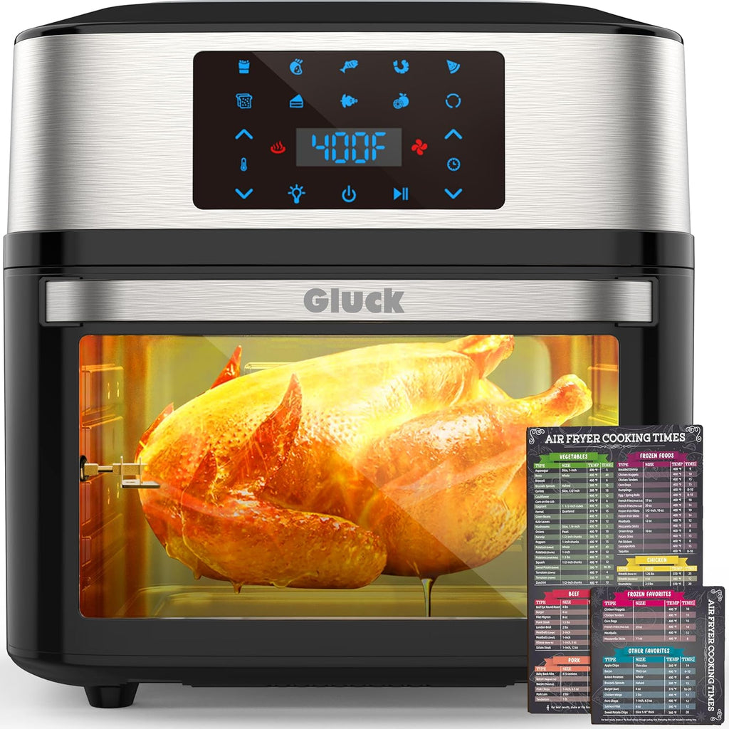 Air Fryer Oven Large 20 QT, 10-in-1 Toaster Oven Air Fryer Combo with Window for Family, Airfryer Oven with Rotisserie