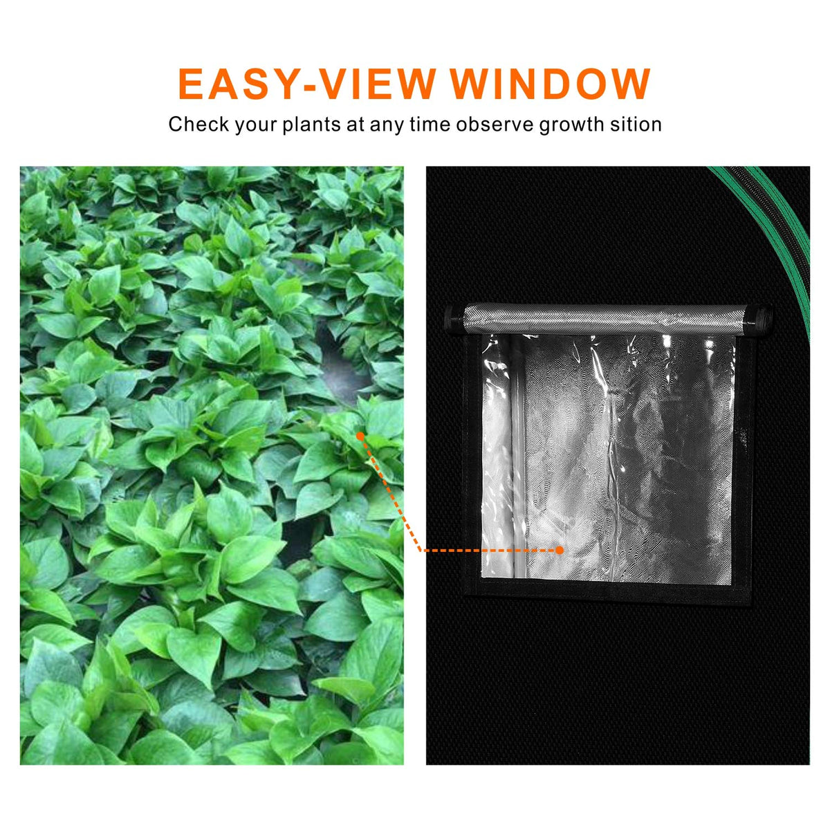 57"x57"x80'' Grow Tent, High Reflective 600D Diamond Mylar Canvas with Observation Window and Floor Tray for