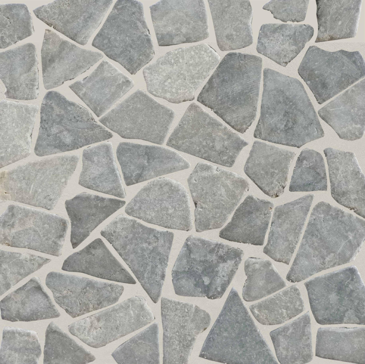Ash Grey Random Mosaic, Tumbled Stone Back Splash Tiles Walls, Shower and Bathroom Floors, and Outdoor Areas (11.4" X