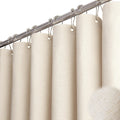 54x78 Linen Textured Waterproof Fabric Shower Curtain, Beige/Cream