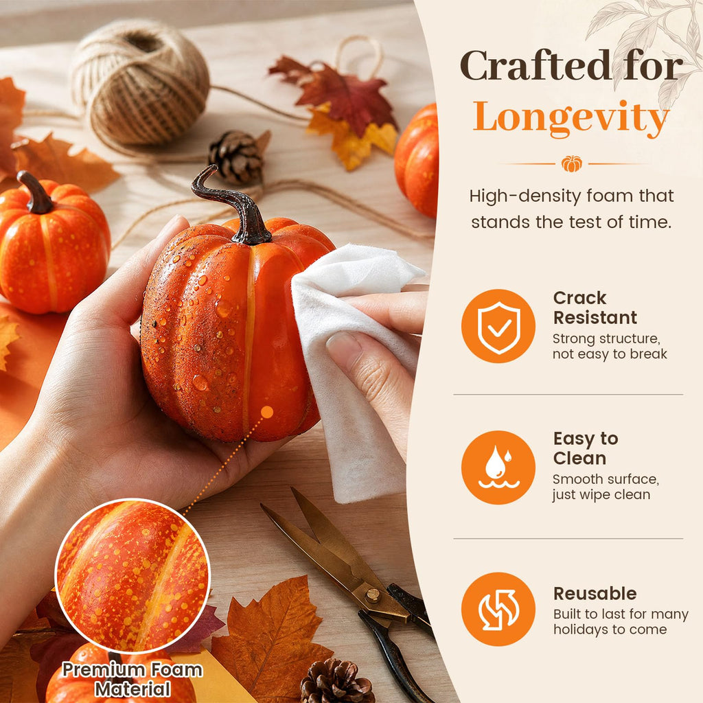 38 PCS Fake Pumpkin for Decorating, Fall Decorations