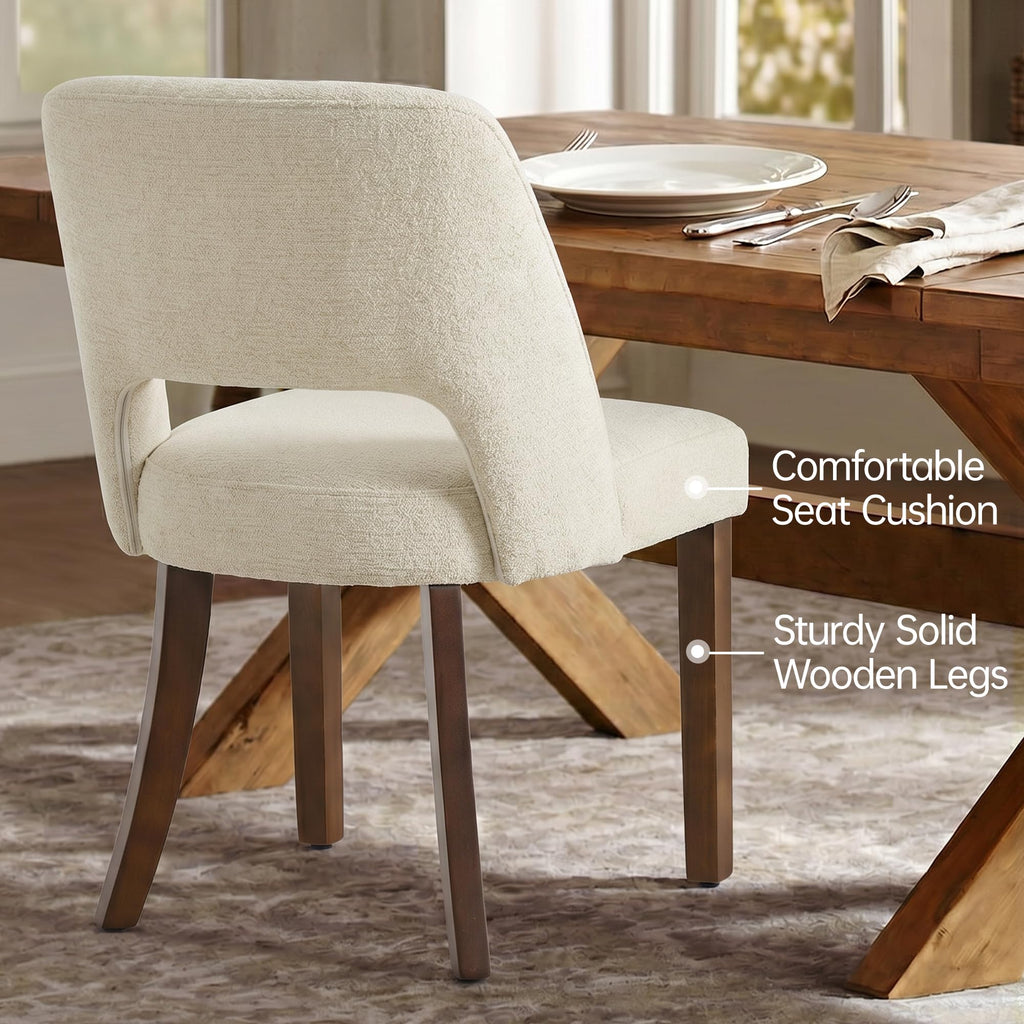 Wooden Set of 6, Fabric Upholstered Dining Room Chairs