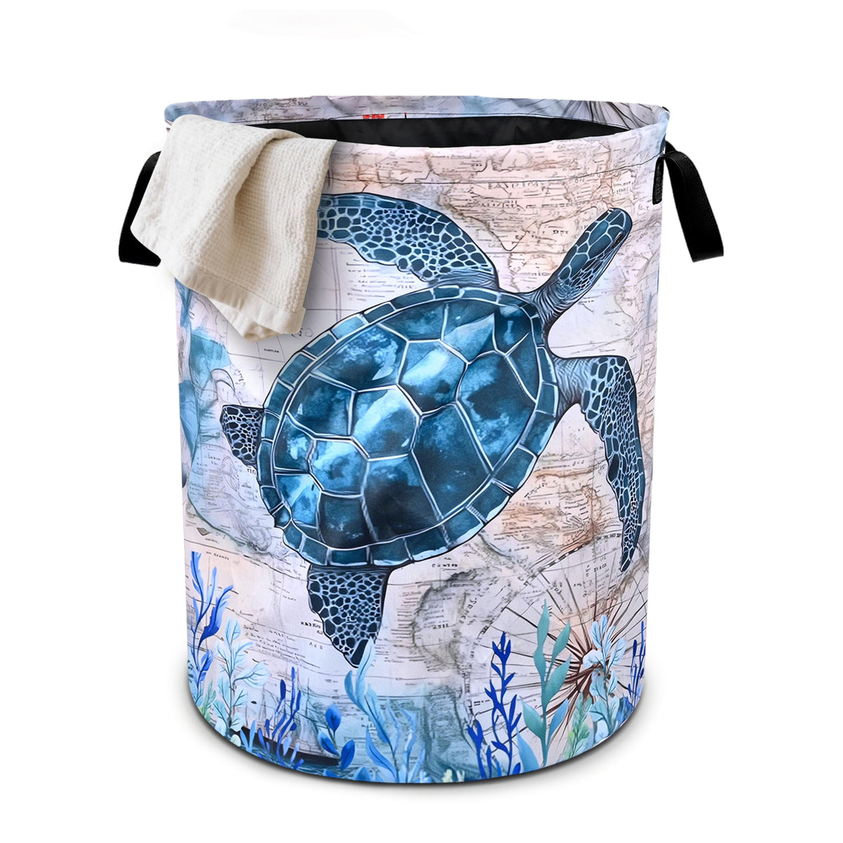 Sea Turtle Laundry Basket Foldable Oxford Cloth Tote Bag Laundry Hamper Clothes Storage Bucket Organizer /Laundry
