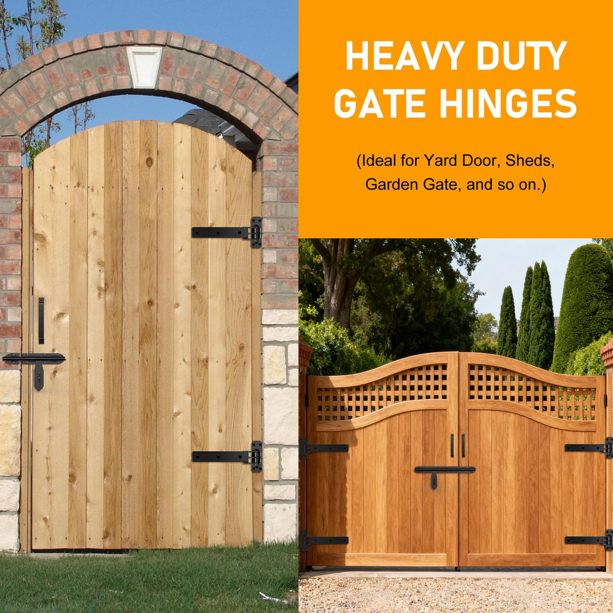 Heavy Duty Gate Hinges, 900 Lbs Capacity and Built-in Ball Bearings