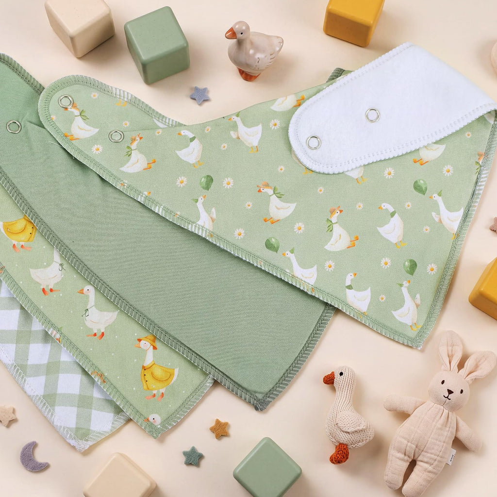 4 Pcs Goose Baby Bandana Bib Funny Goose Cotton
