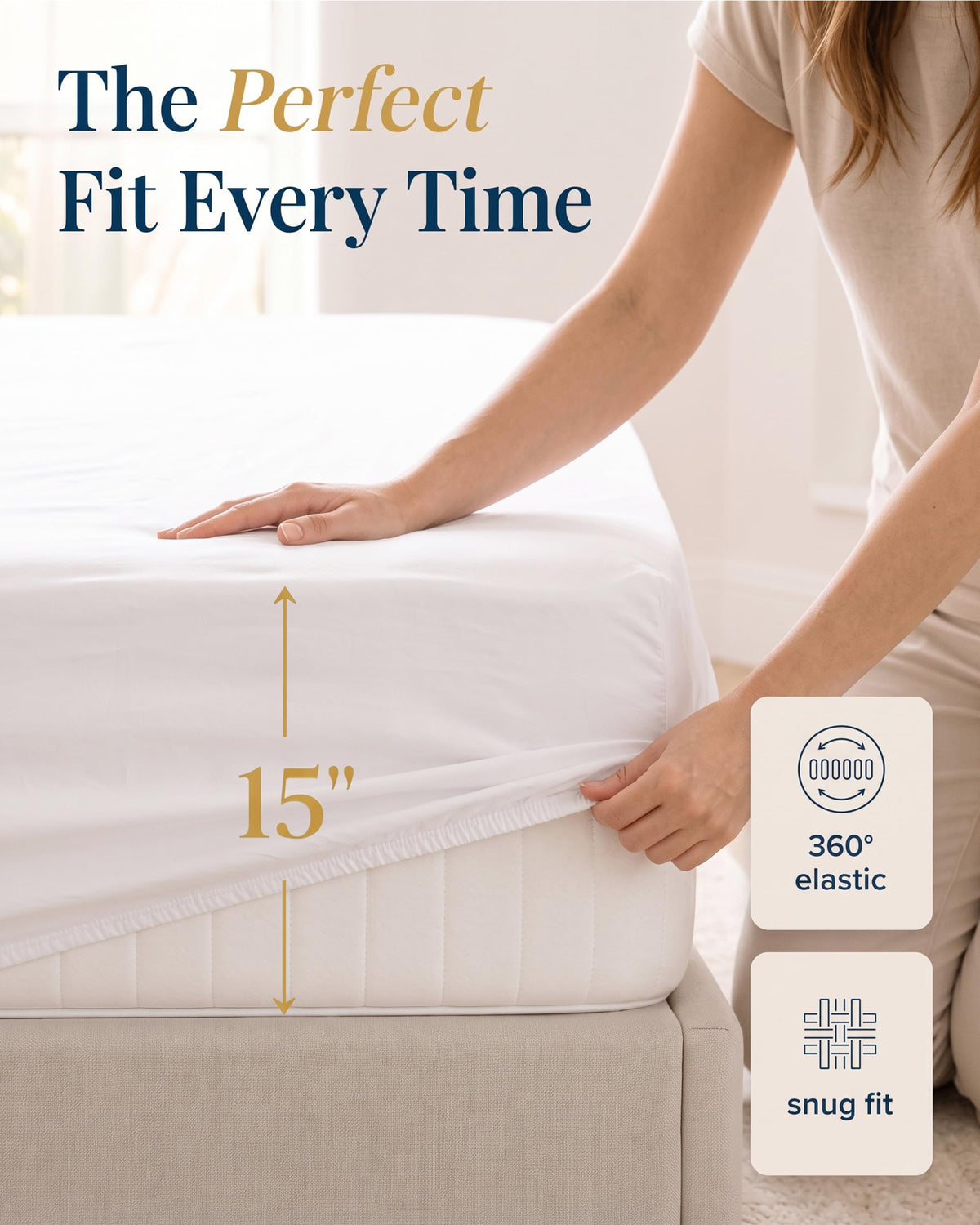 450TC 100% Cotton Sheet Set White - Long-Staple Silky Sateen Weave