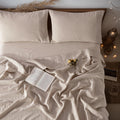 100% French Pure Linen Sheet Set 4Pcs, 16" Deep Pocket