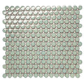 Penny Round Vintage Green Glossy Porcelain Mosaic Tile Floor, Wall, Kitchen Backsplash, Pool Use (Box of 10 Sheets)