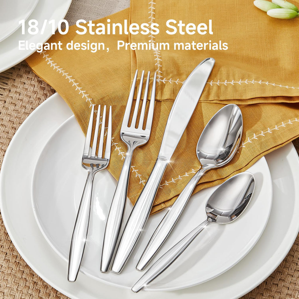 18/10 Stainless Steel Silverware Set for 4,20 Piece Flatware Set