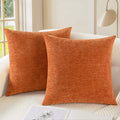 Fall Decorative Throw Pillow Covers 24 X 24 Inches Burnt Orange