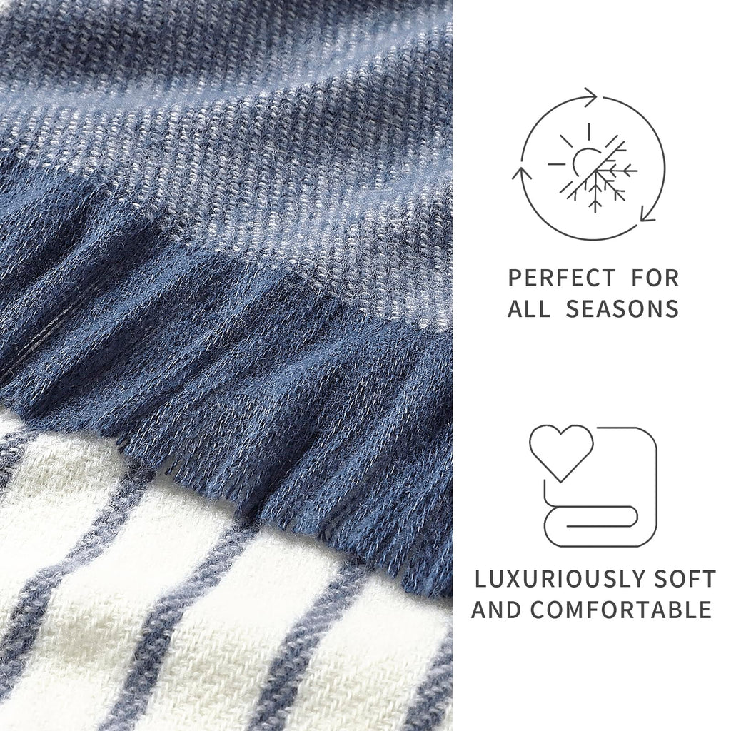 Throw Blanket Boho Striped Fringe Throw