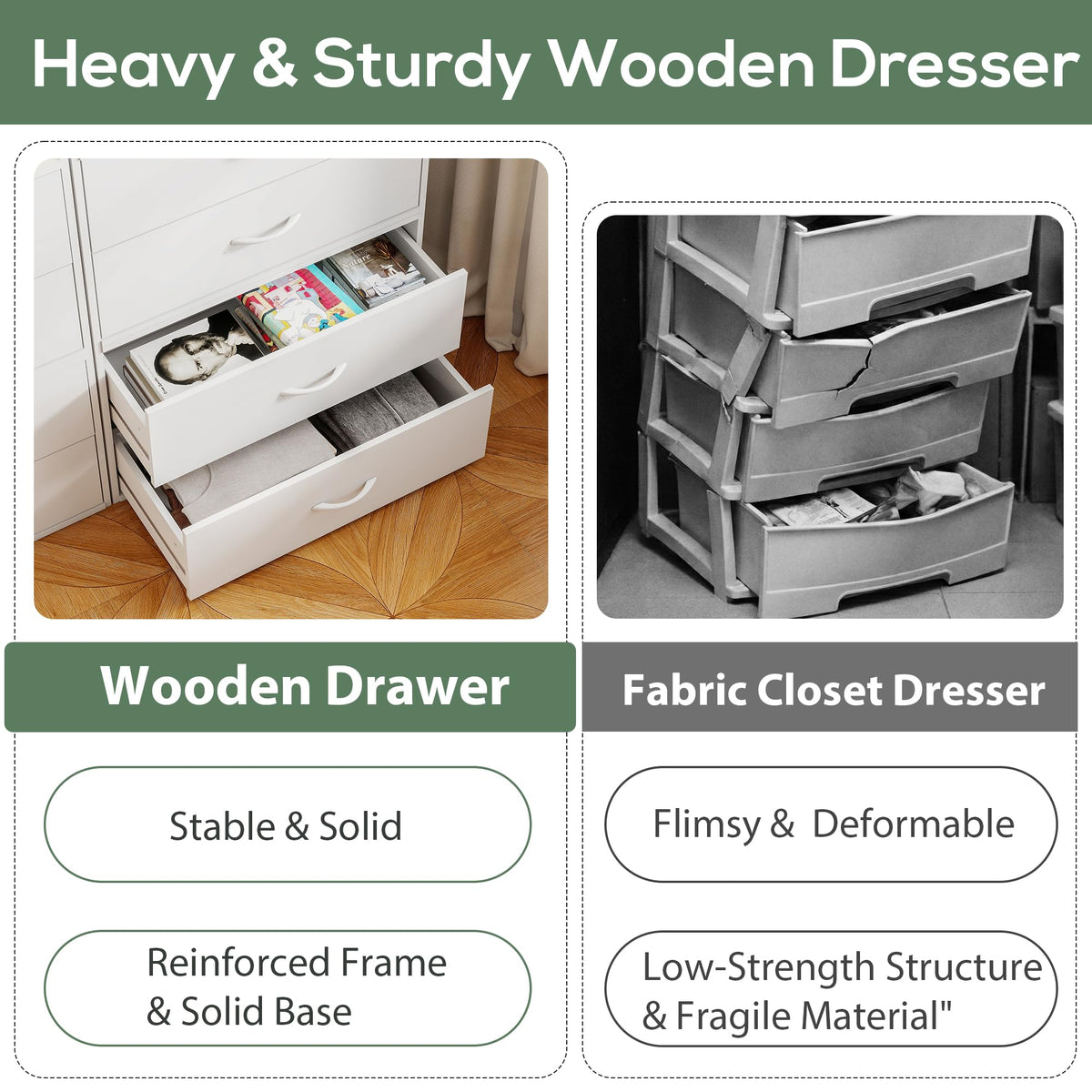 2 Wood Drawers Closet Dresser Storage Organizer Stackable 3 Packs