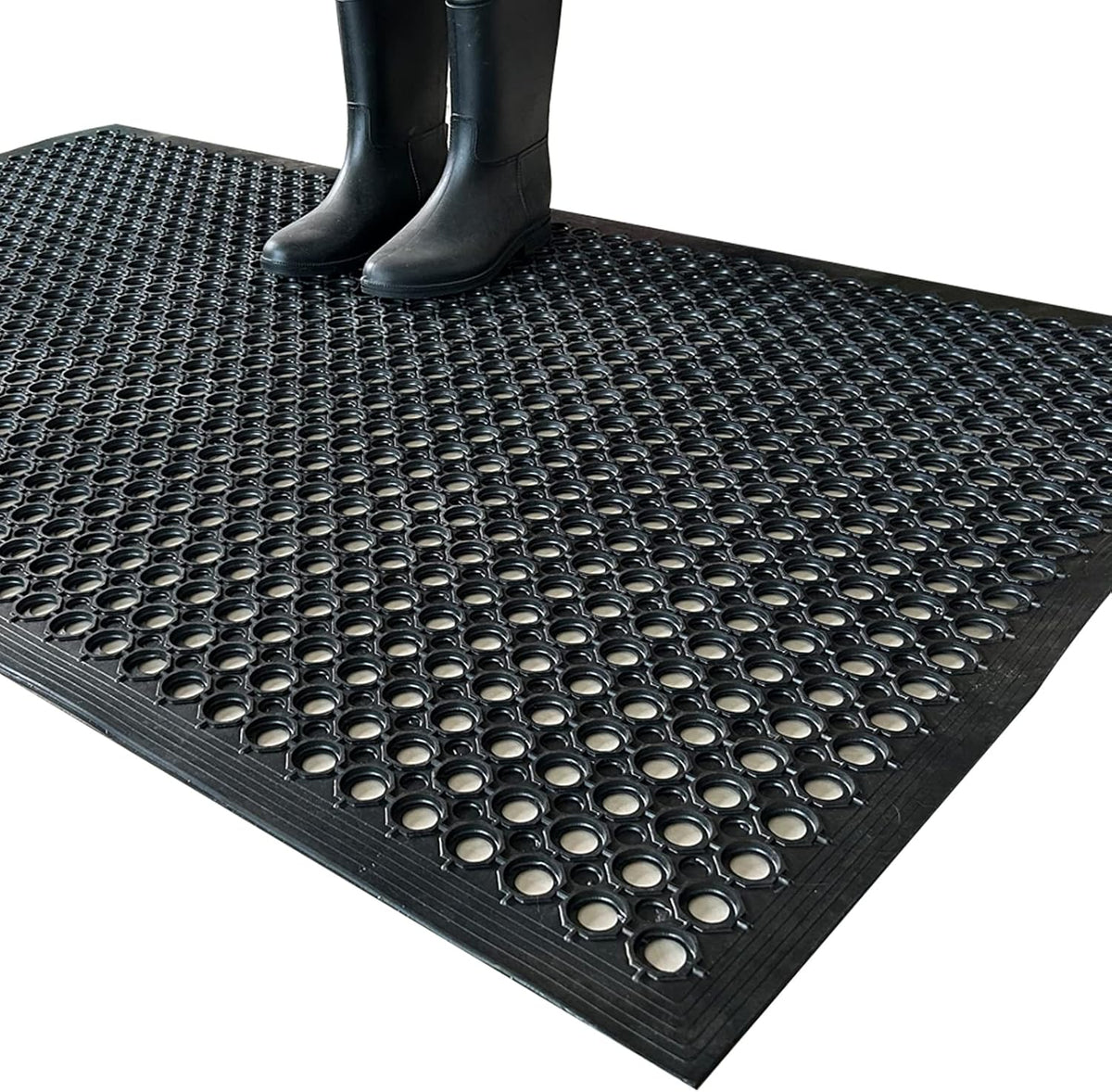 Outside Rubber Floor Mats Anti Slip Commercial Resturant Drainage Mat | 60"x35" Heavy Duty Outdoor Mat Garage Garden