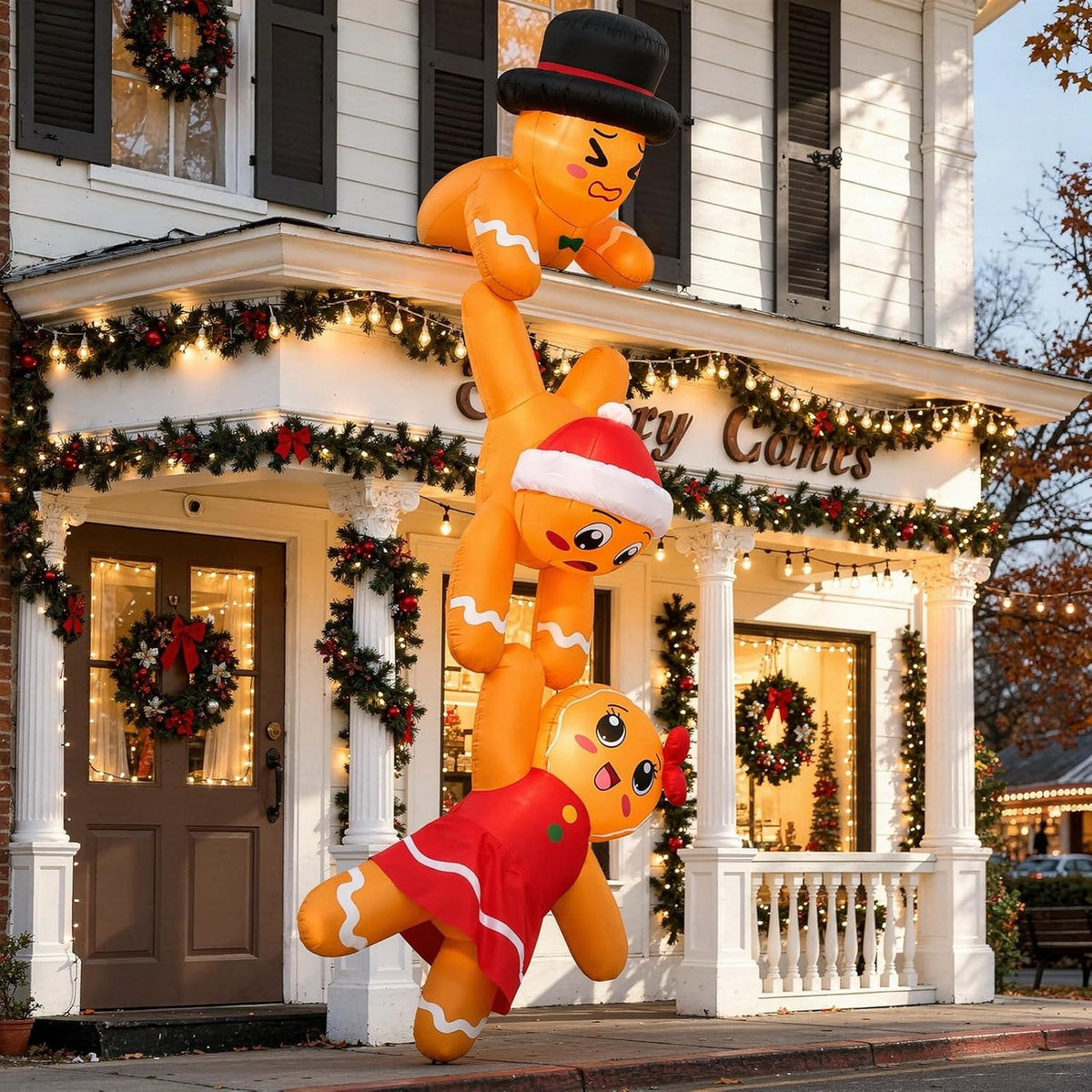 12 FT Christmas Inflatables Gingerbread Christmas Decorations Outdoor
