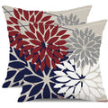 Pack of 2 Outdoor Waterproof Throw Pillow Covers 18x18 Red Blue
