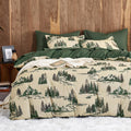 Rustic Comforter Set, Green Brown