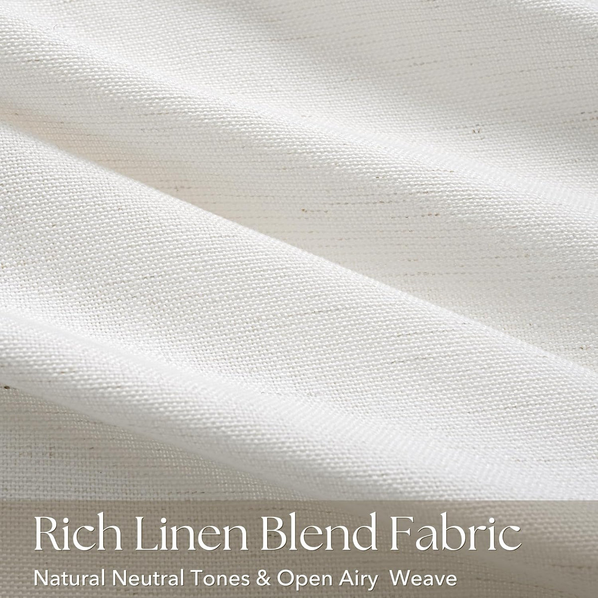 Memory Trained Pinch Pleated Linen Curtains with Hooks Living Room 2 Panels