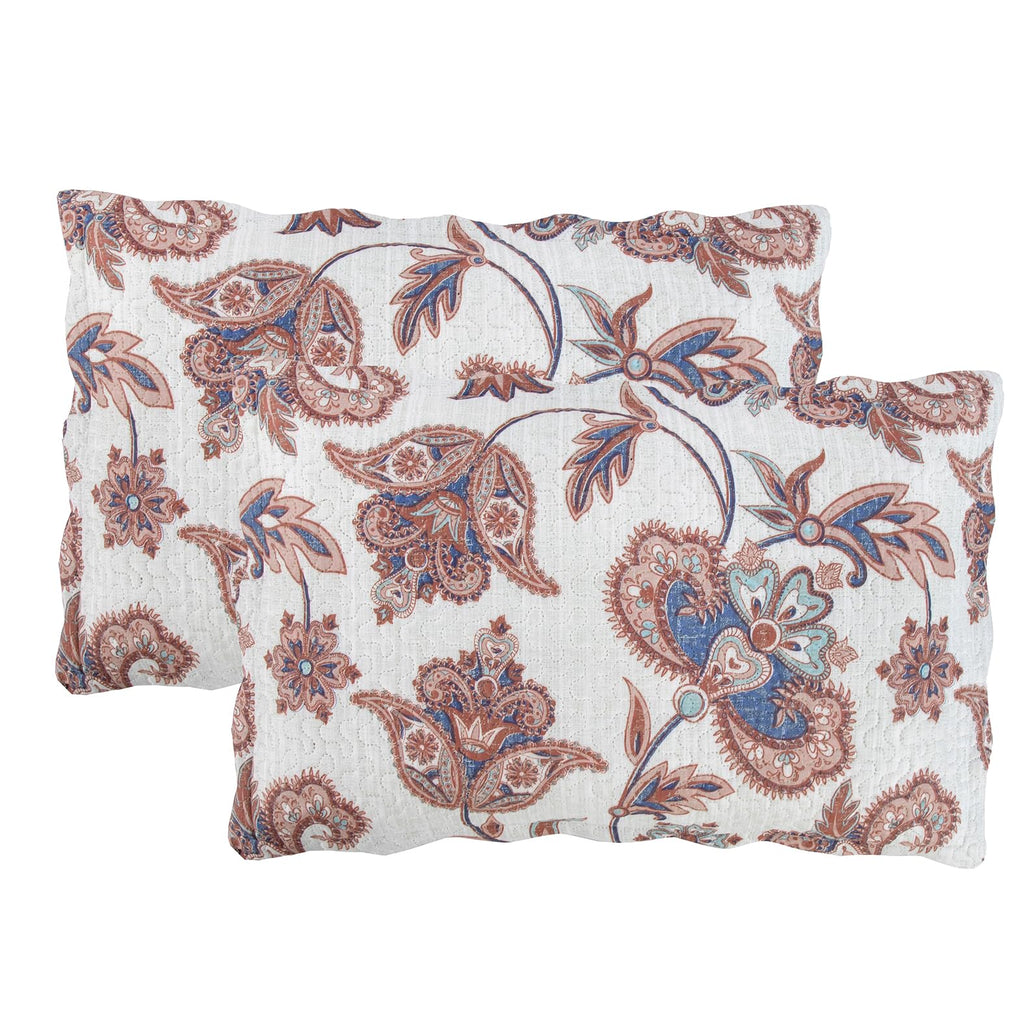 Rich Printed Embossed Pinsonic Coverlet Bedspread Ultra Soft Bedding 3 Piece Summer Quilt Set with 2 Quilted Shams
