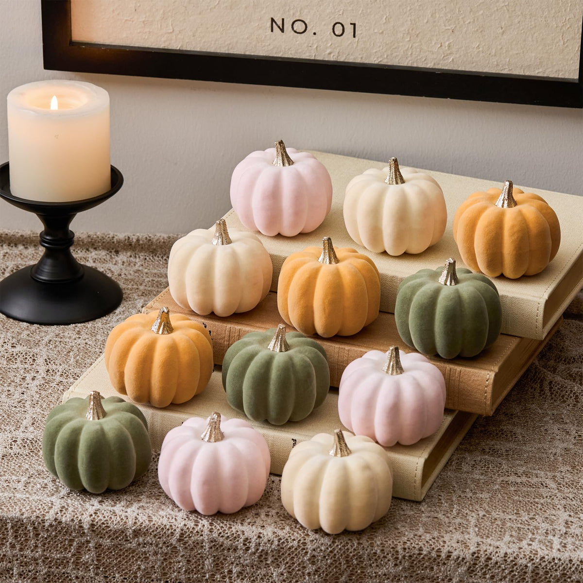 Mini Fall Pumpkin Decor, Fake Decorations, 12PCS