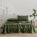 Linen Sheets Set, 100% Stonewashed French Linen Bed Sheets Deep Pocket Sheets, 4 Pieces (1 Flat Sheet, 1 Fitted